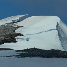 Icy summit of Glittertinden which is with 2460 meters sea-level the second highest point of Scandinavia